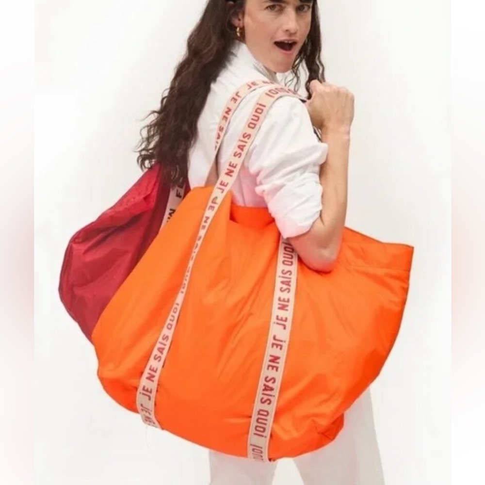 Clare V Orange and Red Je Ne Sais Quoi Tote
